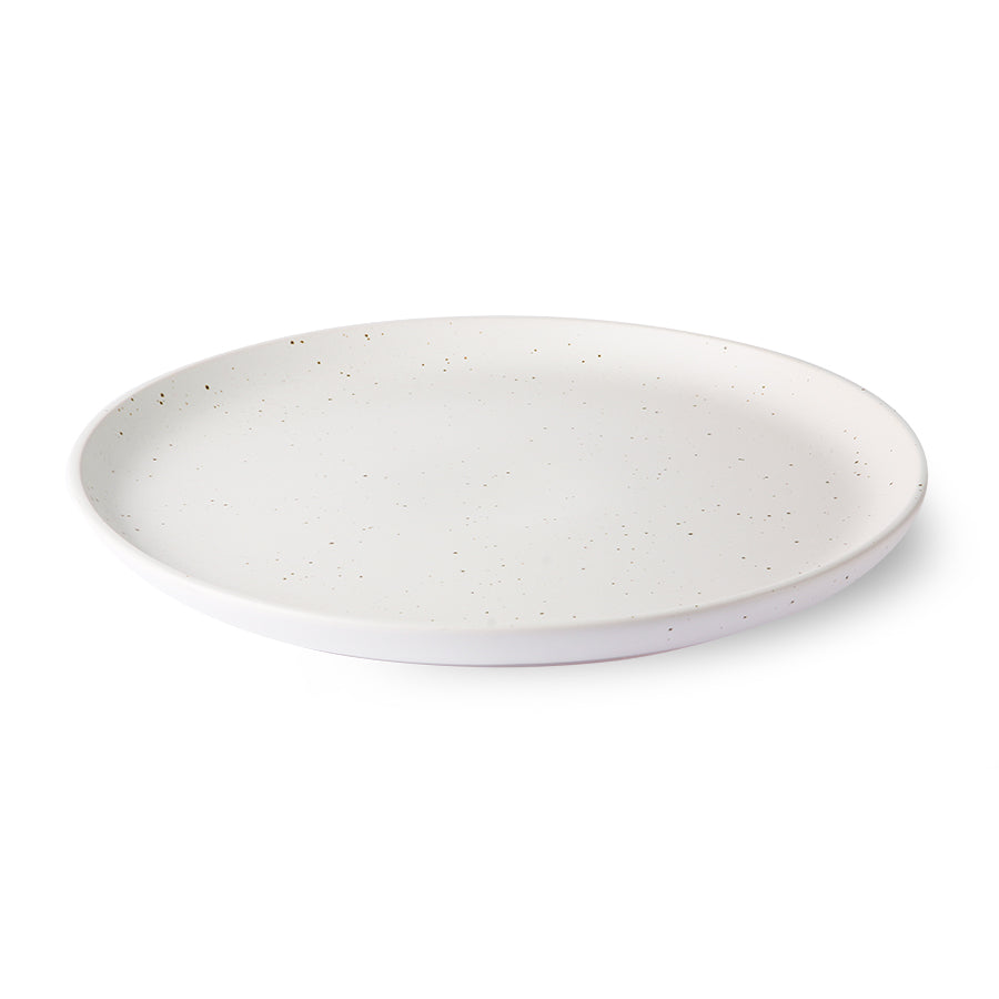 Bold & basic ceramics speckled dinner plate White van HKliving te koop bij LEEF mode en accessoires Meppel