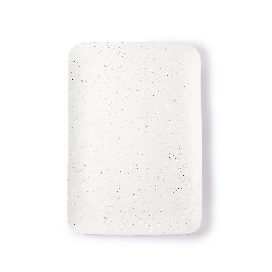Bold & basic ceramics speckled tray  White van HKliving te koop bij LEEF mode en accessoires Meppel