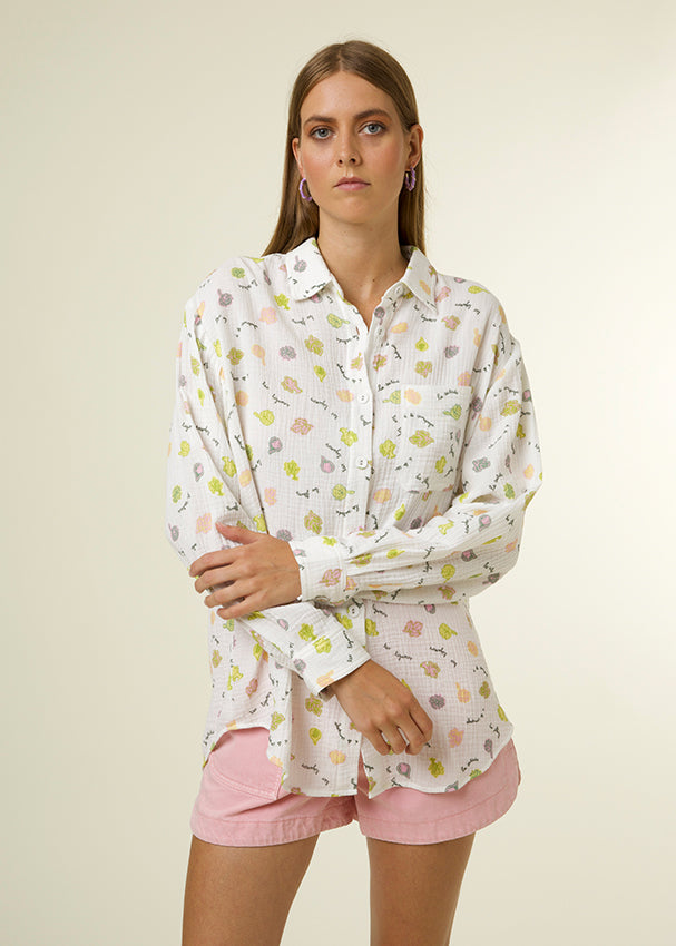 CARLA blouse Salade - LEEF mode en accessoires