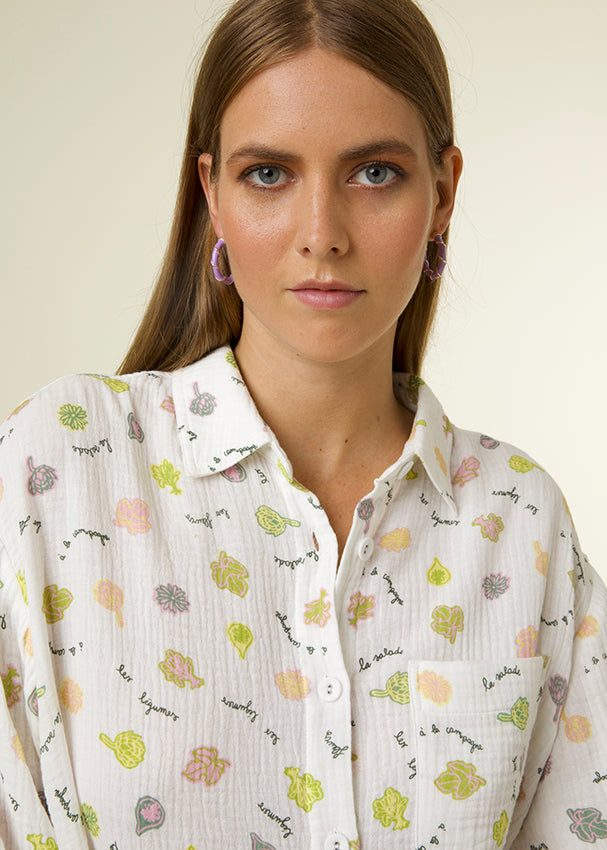 CARLA blouse Salade - LEEF mode en accessoires