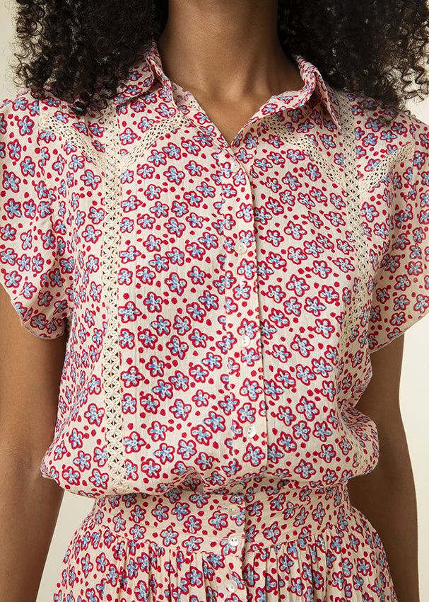 CASSIDY blouse Tapis Frnch - LEEF mode en accessoires