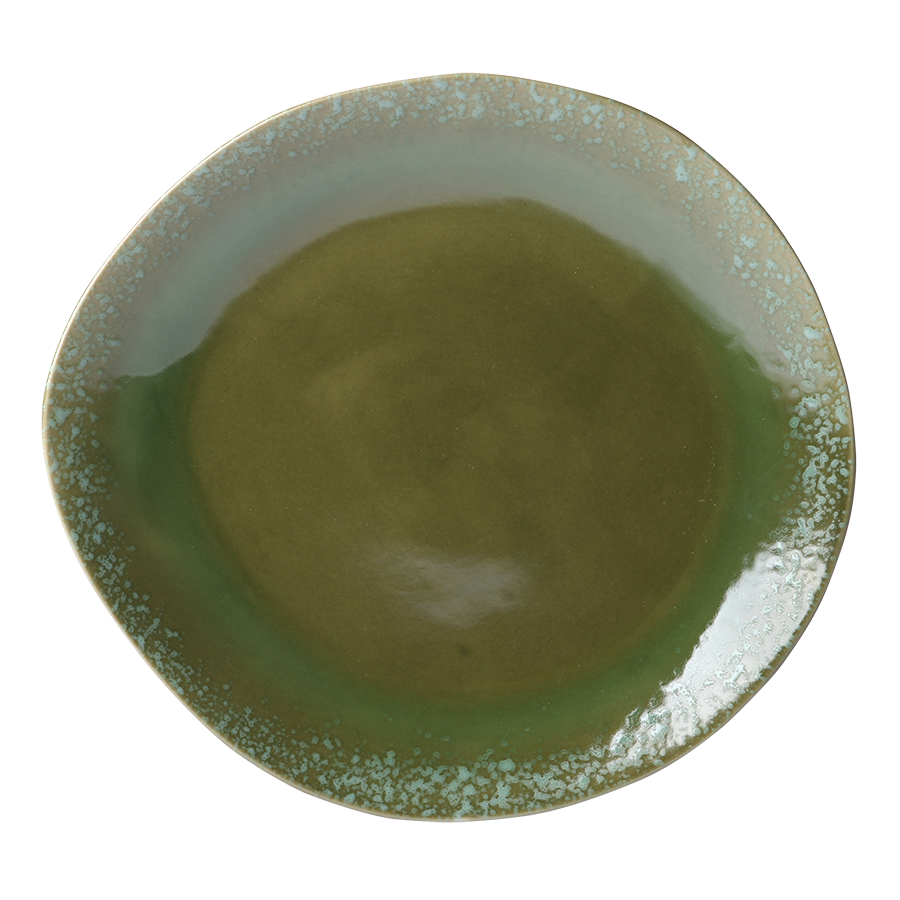 Ceramic 70's Dinner Plate Green van HKliving te koop bij LEEF mode en accessoires Meppel