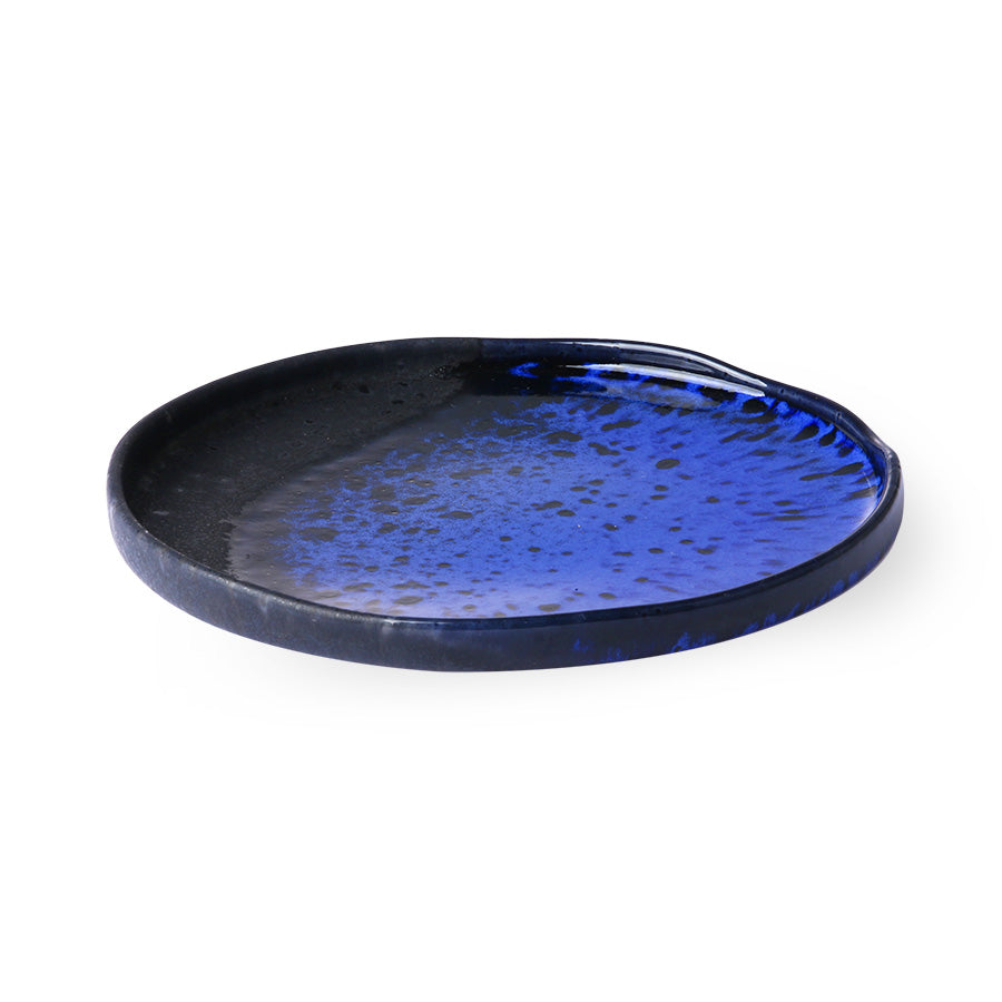 Ceramic Dessert Plate Cobalt/Black van HKliving te koop bij LEEF mode en accessoires Meppel