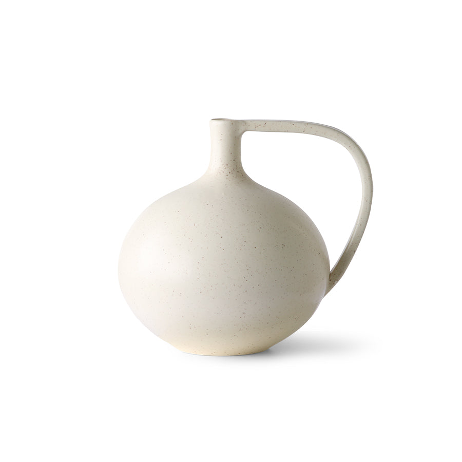 Ceramic jar M white Speckled White Speckled van HKliving te koop bij LEEF mode en accessoires Meppel