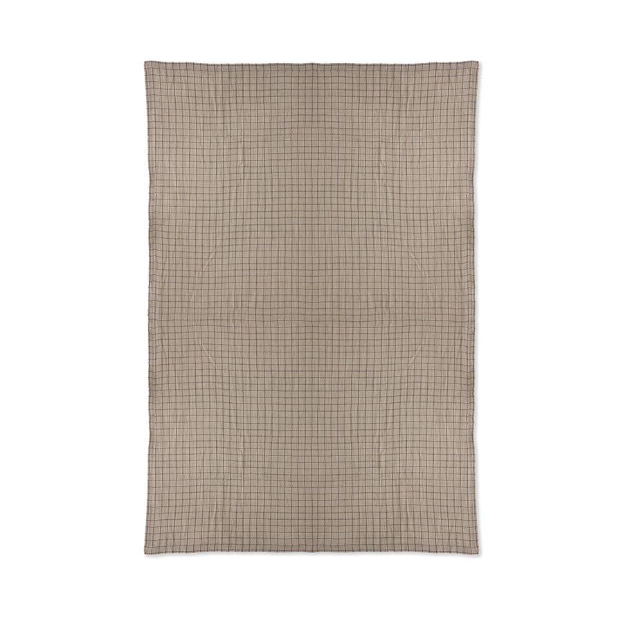 Checkered Sherpa Throw (130x170) Sand - LEEF mode en accessoires