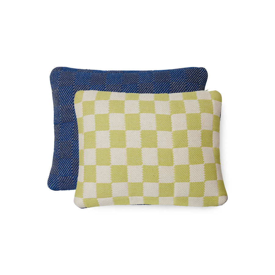 Checkered Woven Cushion Berries - LEEF mode en accessoires