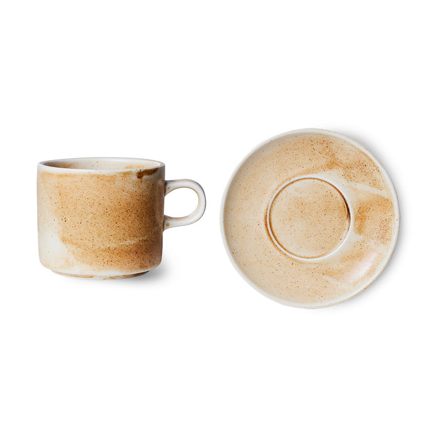 Chef Ceramics Cup and Saucer Cream/Brown - LEEF mode en accessoires
