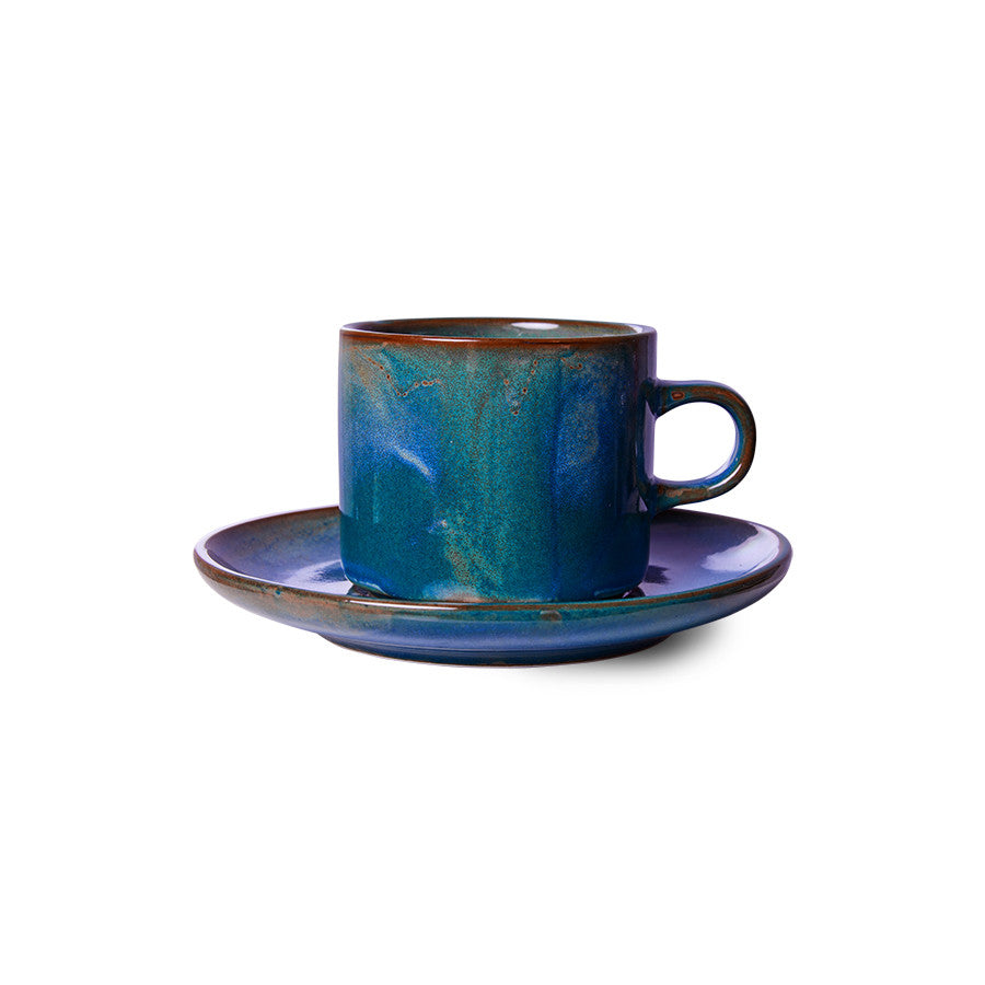Chef Ceramics Cup and Saucer Rustic Blue - LEEF mode en accessoires