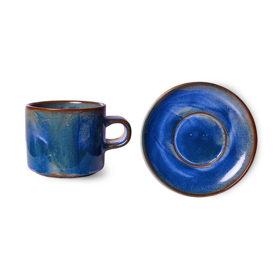 Chef Ceramics Cup and Saucer Rustic Blue - LEEF mode en accessoires