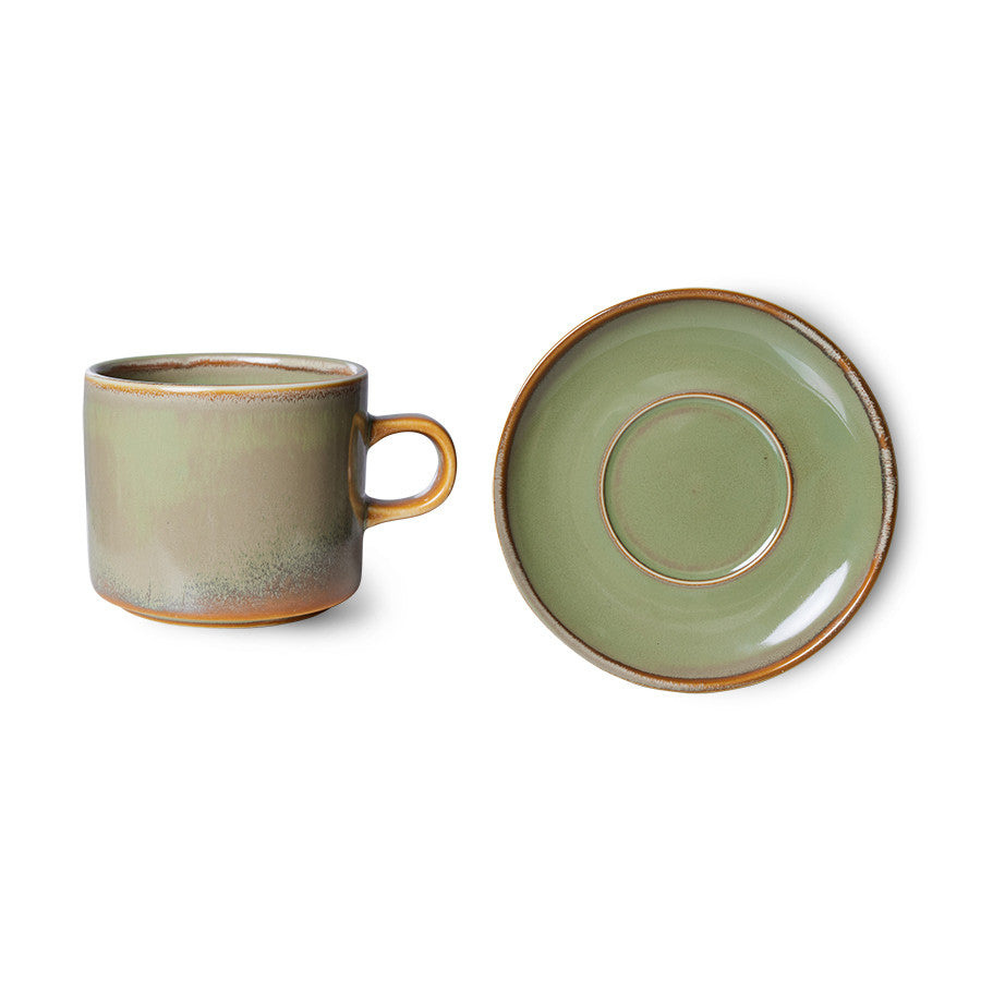 Chef Ceramics Cup and Saucer moss green - LEEF mode en accessoires