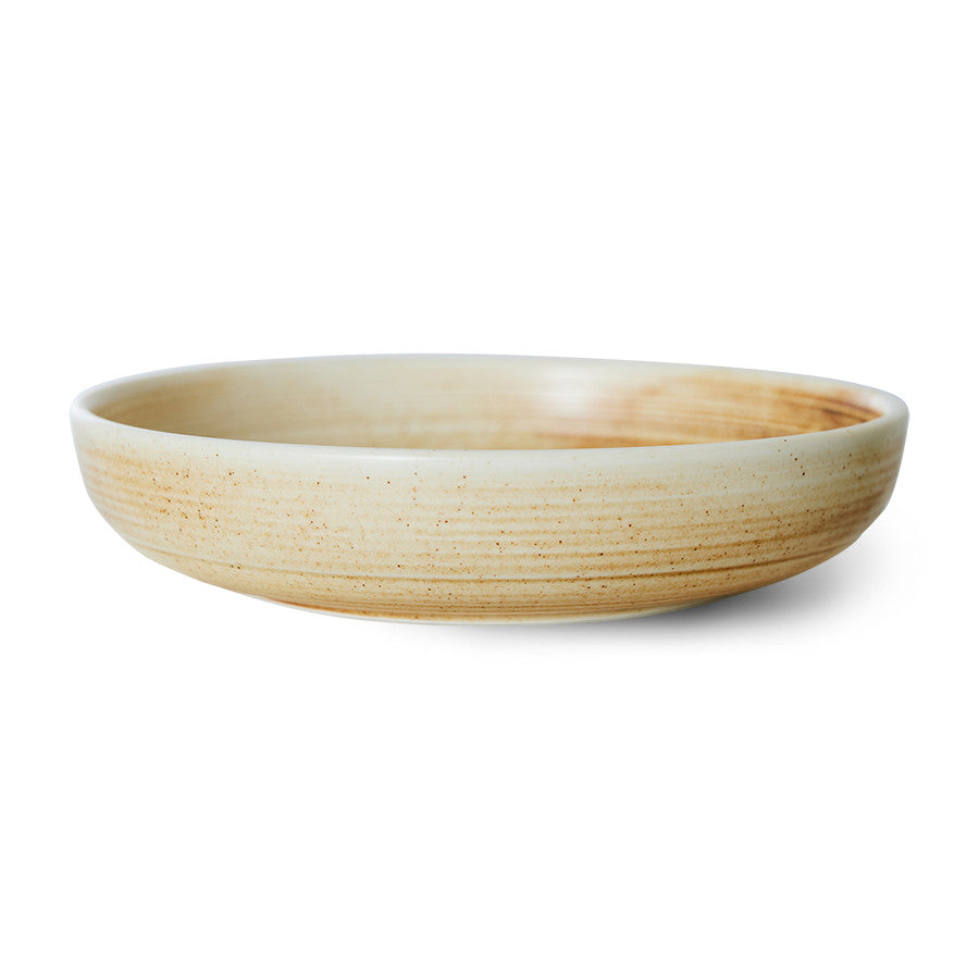 Chef Ceramics Deep Plate L Cream/Brown - LEEF mode en accessoires