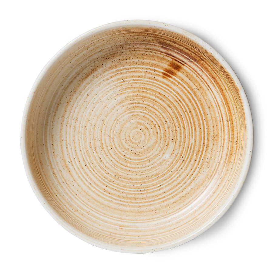 Chef Ceramics Deep Plate L Cream/Brown - LEEF mode en accessoires