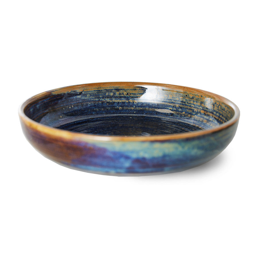 Chef Ceramics Deep Plate L Rustic Blue - LEEF mode en accessoires