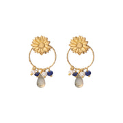 Euphoria Labradorite Lapis Lazuli GP Earrings Labradorite - LEEF mode en accessoires