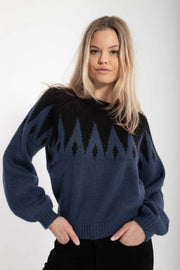 Fantastic Icicles Sweater  Black/Marine van Danefae te koop bij LEEF mode en accessoires Meppel