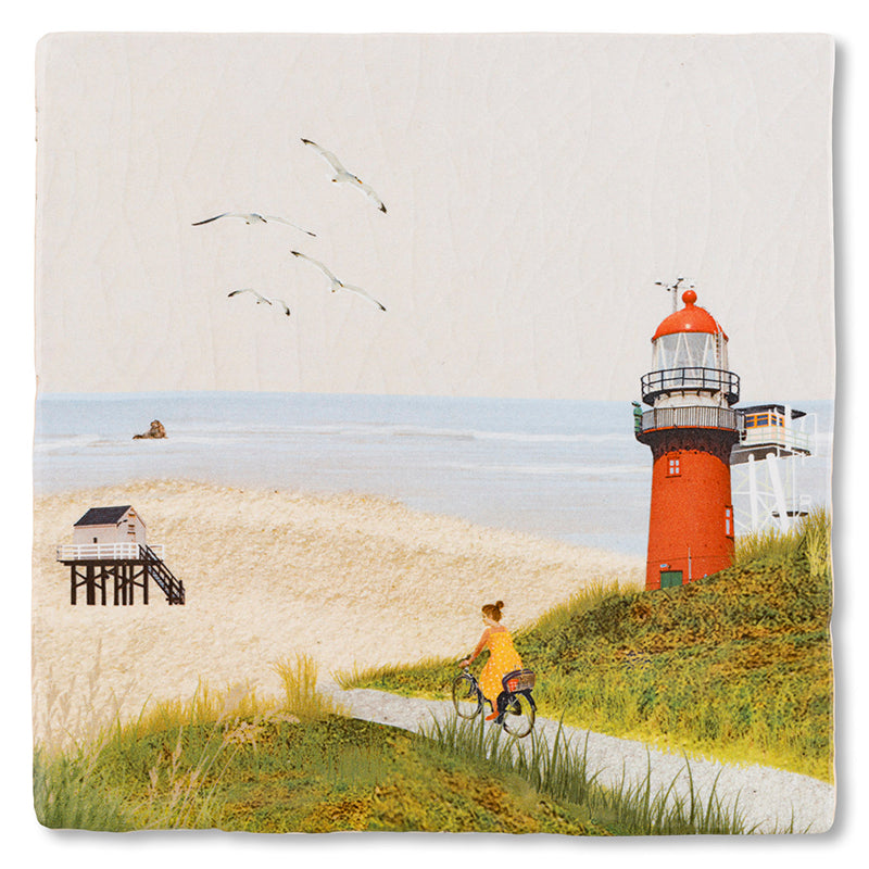 Fietsend op Vlieland 10x10 van StoryTiles te koop bij LEEF mode en accessoires Meppel