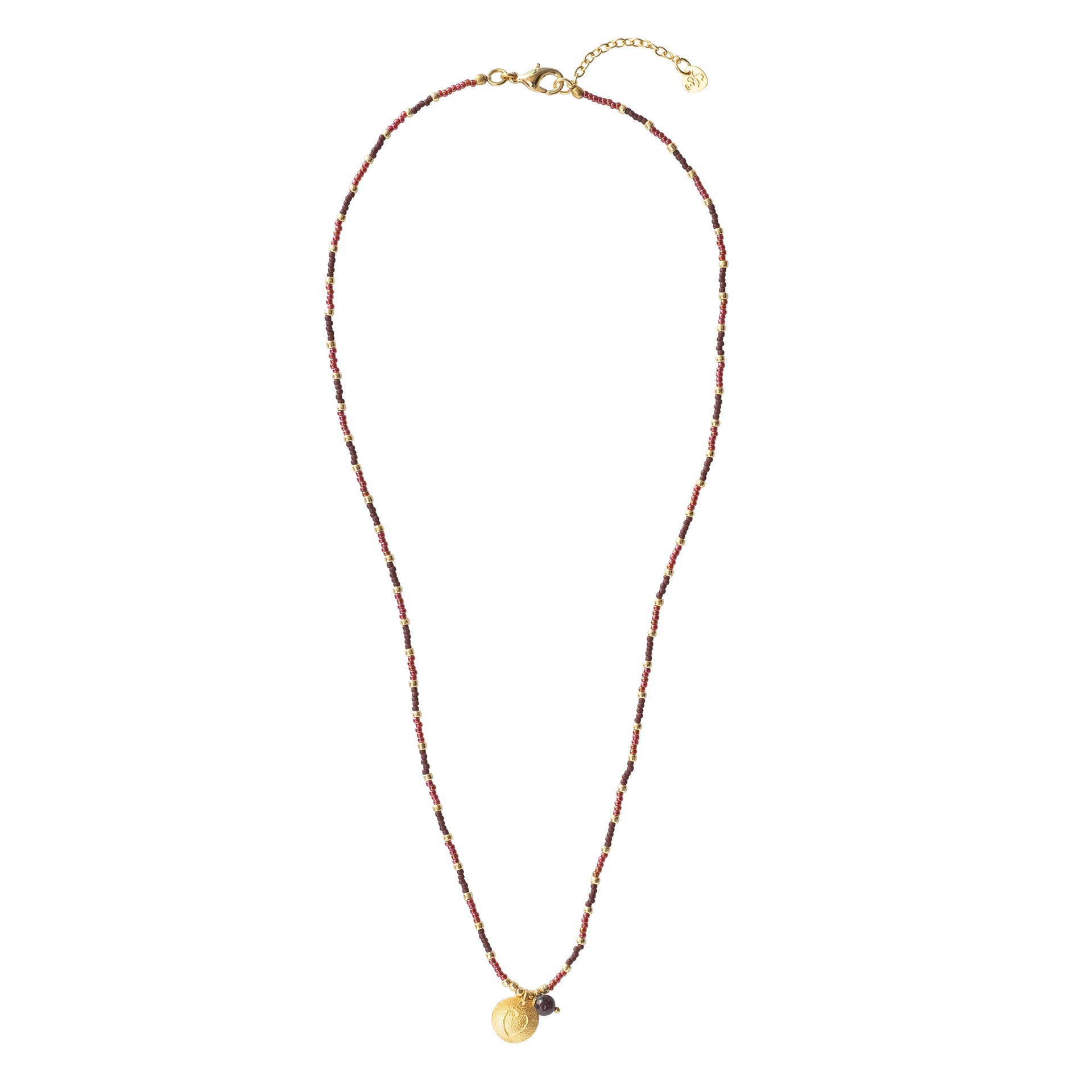 Fresh Garnet Gold Necklace Garnet - LEEF mode en accessoires