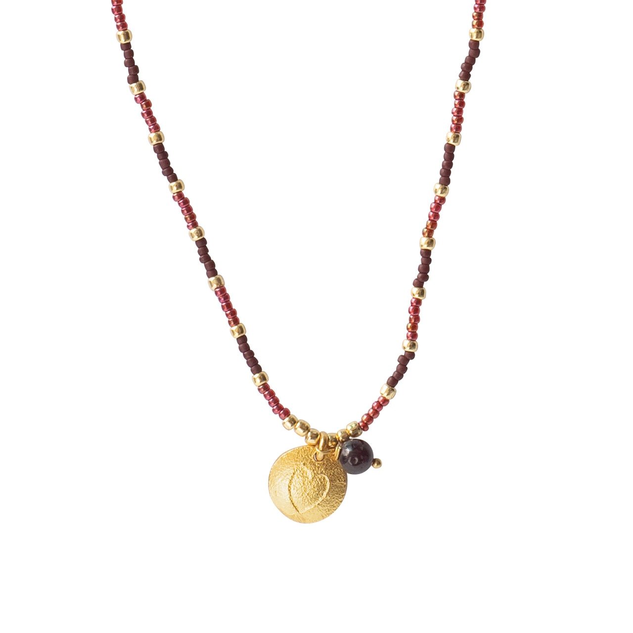 Fresh Garnet Gold Necklace Garnet - LEEF mode en accessoires