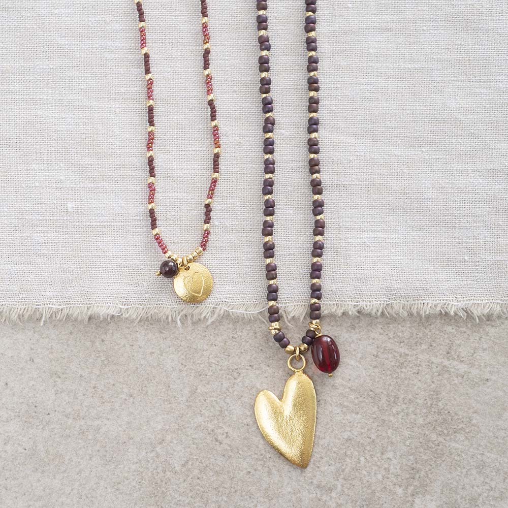 Fresh Garnet Gold Necklace Garnet - LEEF mode en accessoires