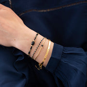 Friendship Black Onyx Gold Bracelet Black onyx - LEEF mode en accessoires