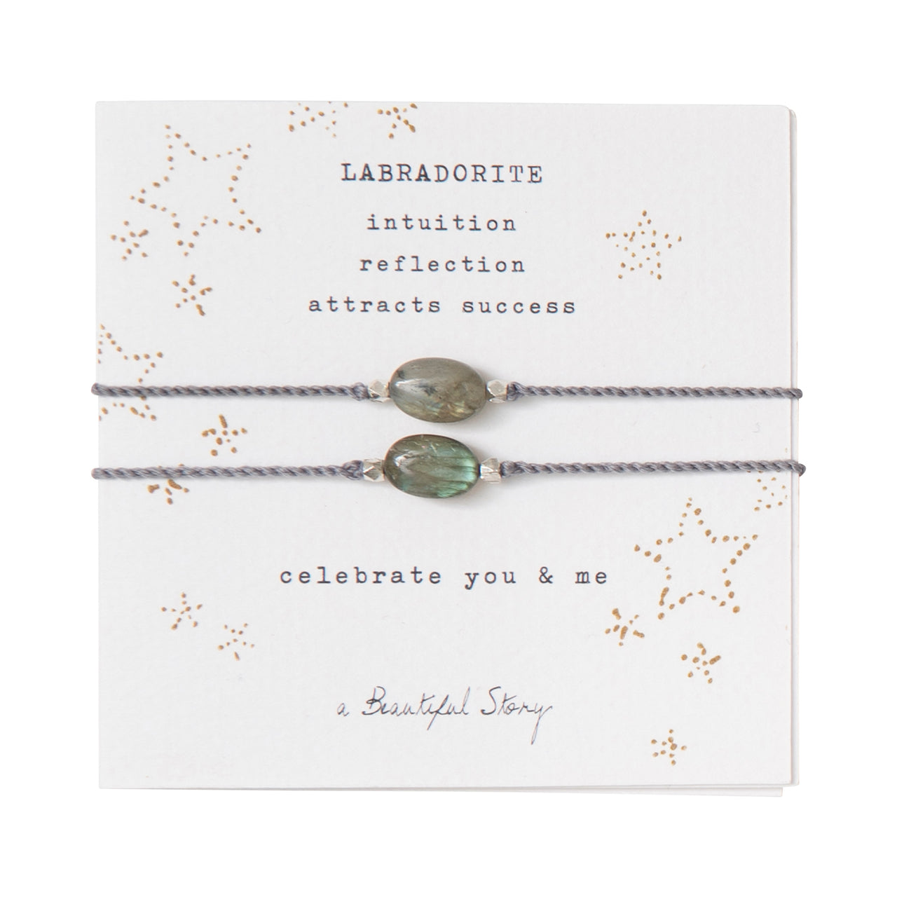 Gemstone Card You & Me Labradorite Silver Labradorite - LEEF mode en accessoires