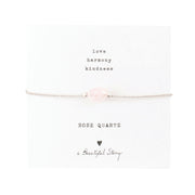 Gemstone card rose quartz silver bracelet Rose quartz - LEEF mode en accessoires
