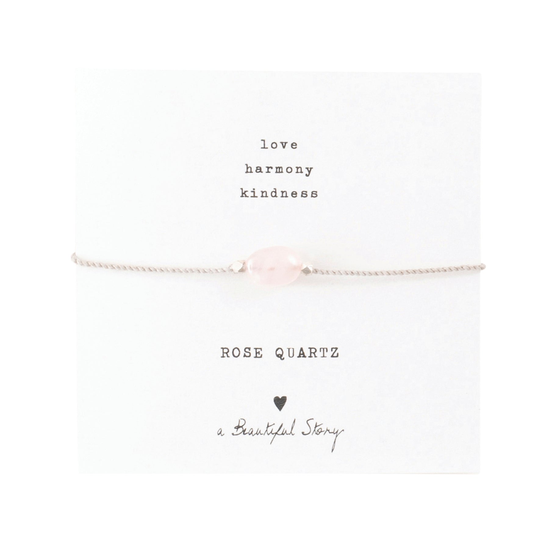 Gemstone card rose quartz silver bracelet Rose quartz - LEEF mode en accessoires