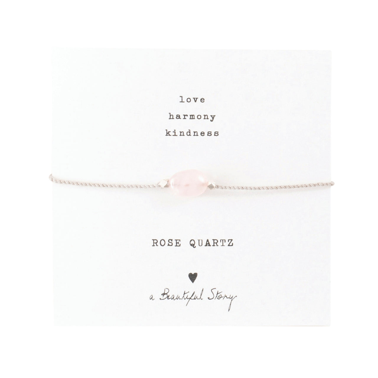 Gemstone card rose quartz silver bracelet Rose quartz - LEEF mode en accessoires