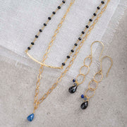 Glamour Black Onyx Lapis Lazuli Gold Necklace Black onyx - LEEF mode en accessoires