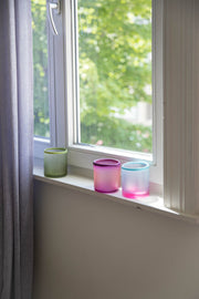 Glass Tea Light Holder Blush Blush - LEEF mode en accessoires