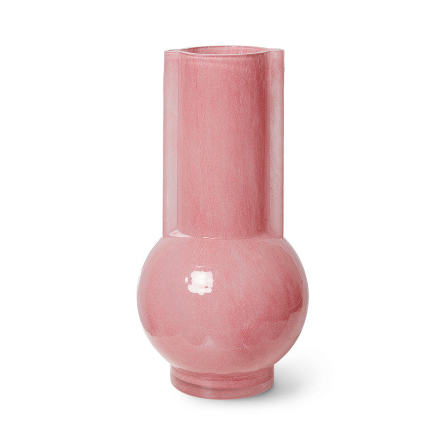 Glass Vase Flamingo Pink - LEEF mode en accessoires