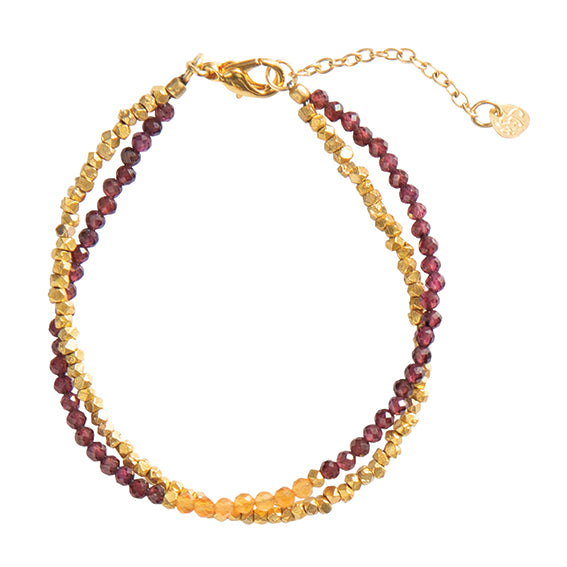 Gracious Garnet Carnelian Gold Bracelet Garnet - LEEF mode en accessoires