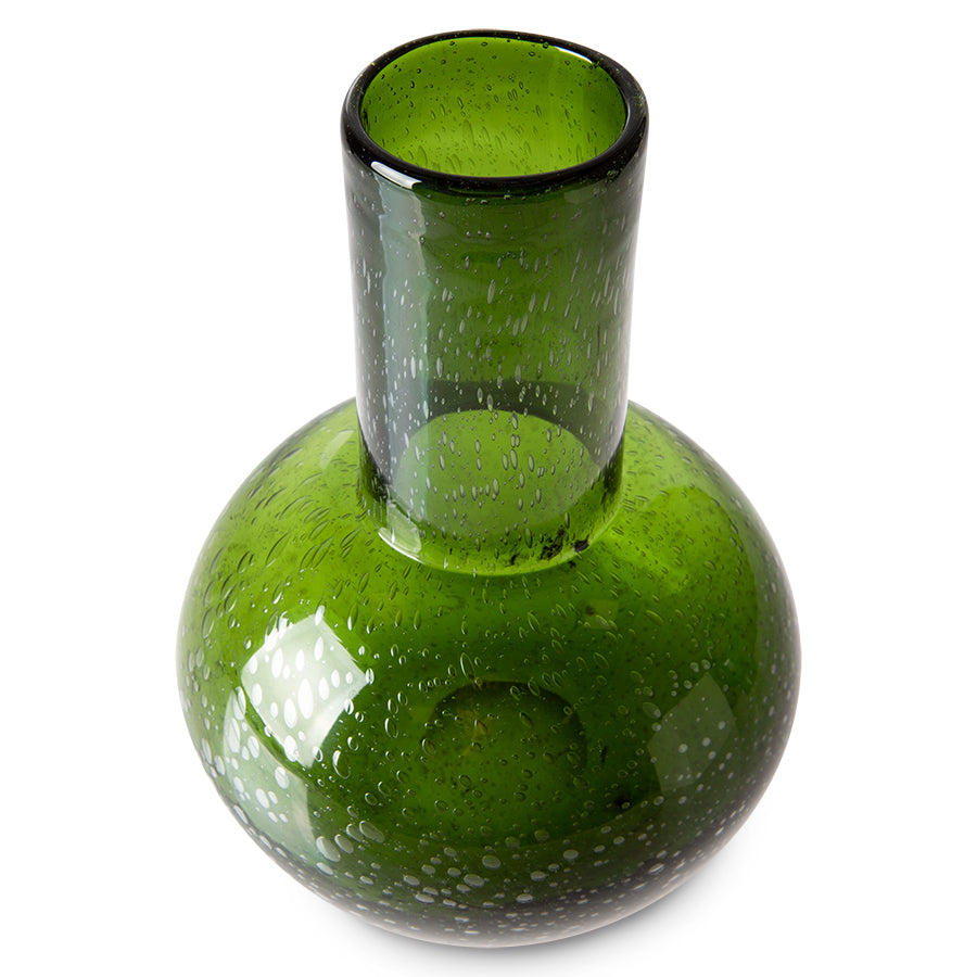 Green Glass Blown Vase M Green - LEEF mode en accessoires