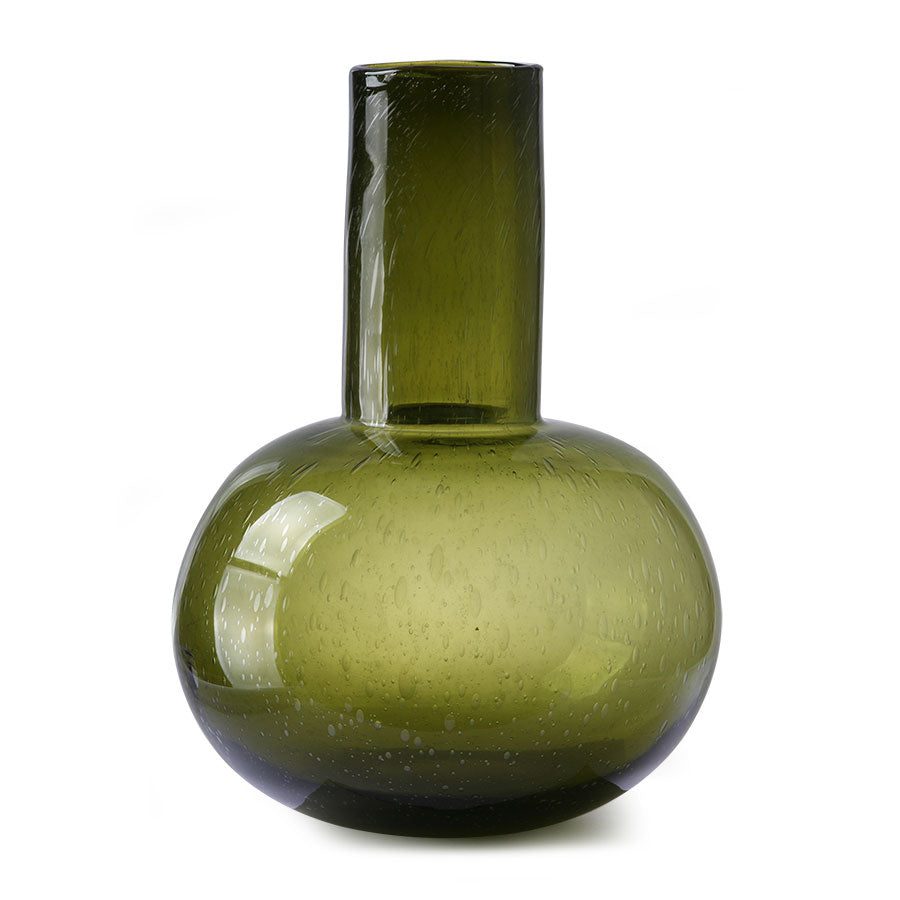Green glass vase Green van HKliving te koop bij LEEF mode en accessoires Meppel