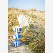 Hand Painted Paper Pulp Vase 13x22 White, Blue - LEEF mode en accessoires