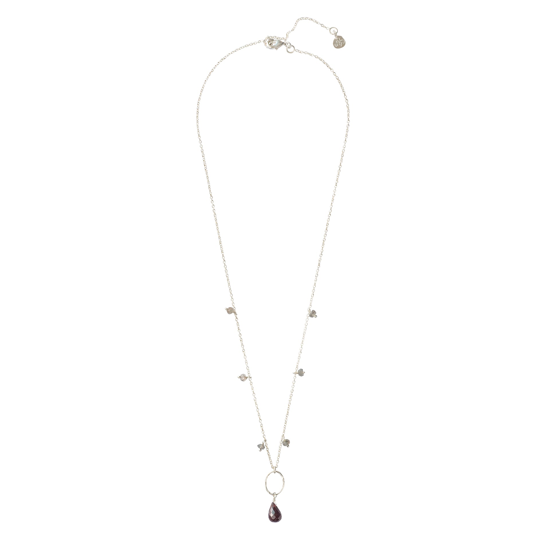 Heaven Garnet Labradorite Silver Necklace Garnet - LEEF mode en accessoires