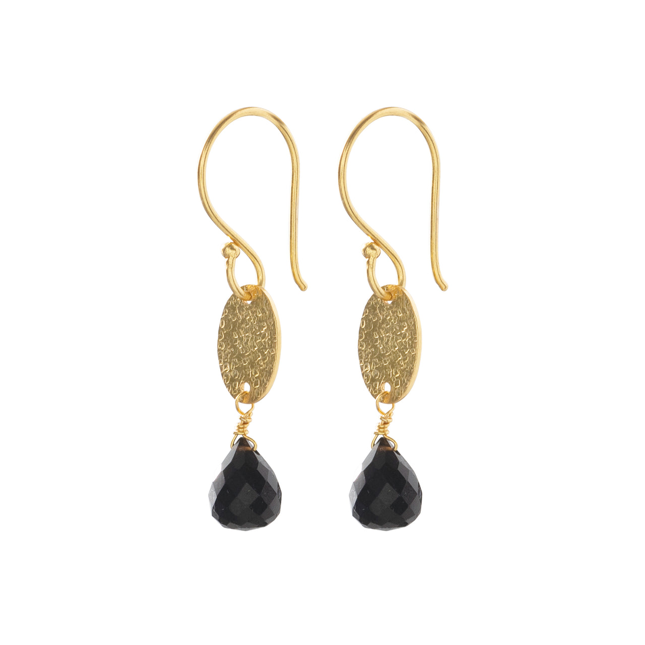 Hopeful Black Onyx Gold Earrings Black onyx - LEEF mode en accessoires