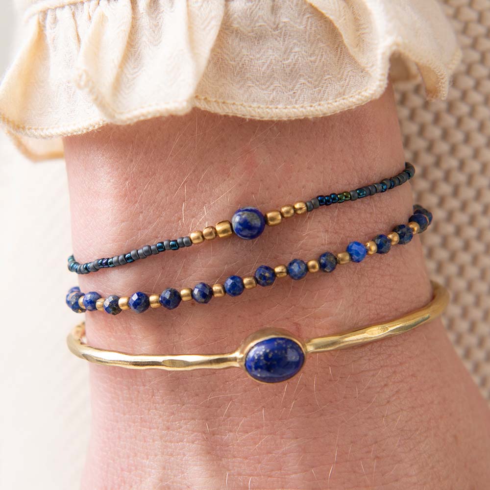 Iris Lapis lazuli gp bracelet - LEEF mode en accessoires