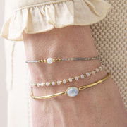 Iris Moonstone Gold Bracelet Moonstone - LEEF mode en accessoires