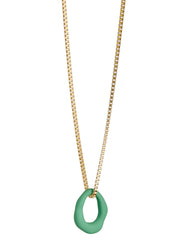 Ketting met organic hanger groen - LEEF mode en accessoires