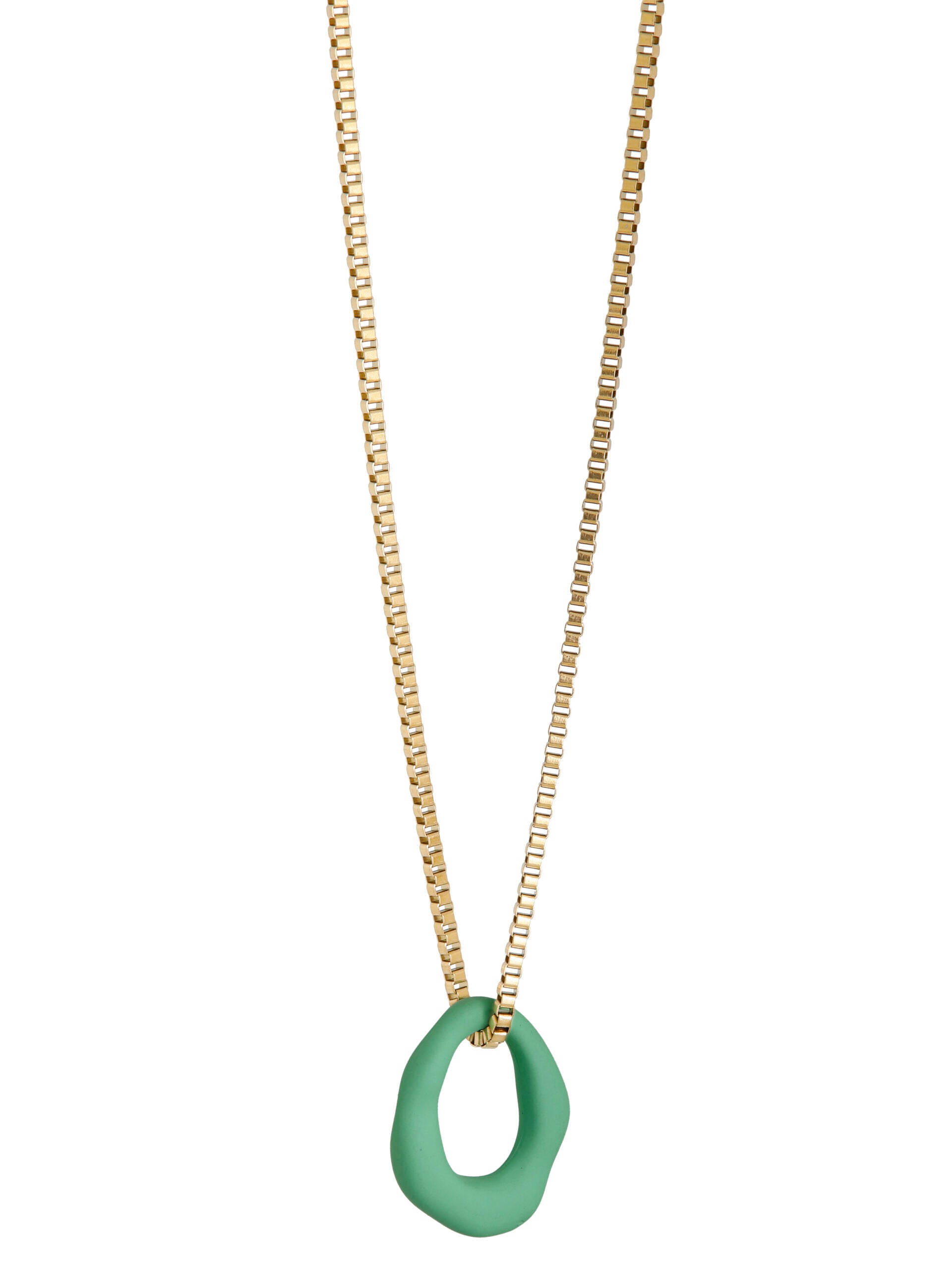 Ketting met organic hanger groen - LEEF mode en accessoires