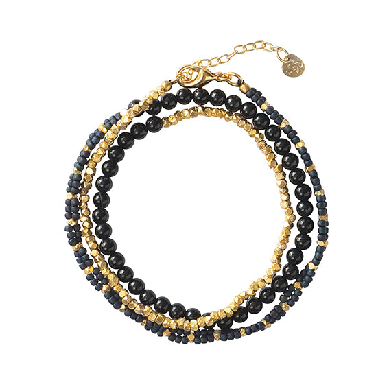 Loving Black Onyx Gold Bracelet Black onyx - LEEF mode en accessoires