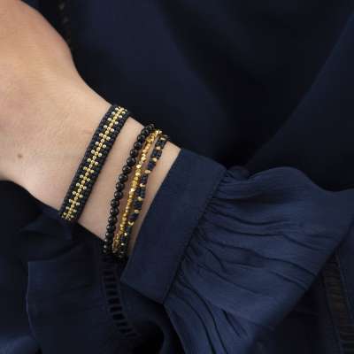 Loving Black Onyx Gold Bracelet Black onyx - LEEF mode en accessoires