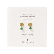 Mini Coin Aventurine Gold Earrings Aventurine - LEEF mode en accessoires