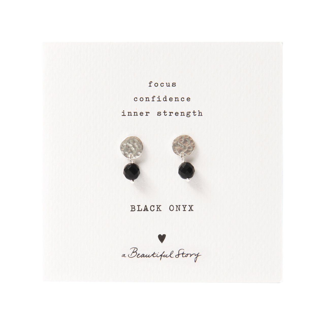 Mini Coin Black Onyx Silver Earrings Black onyx - LEEF mode en accessoires