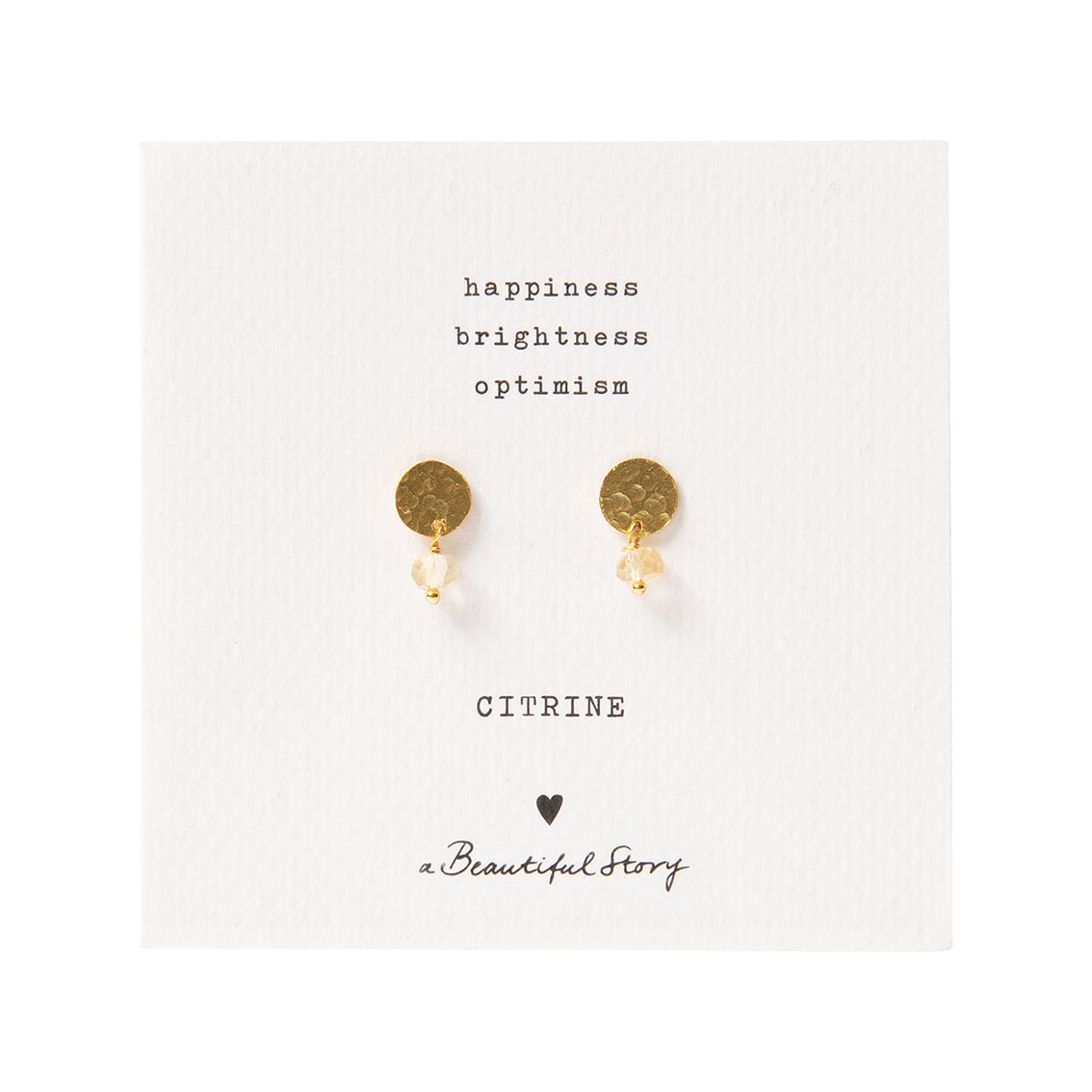Mini Coin Citrine Gold Earrings Citrine - LEEF mode en accessoires