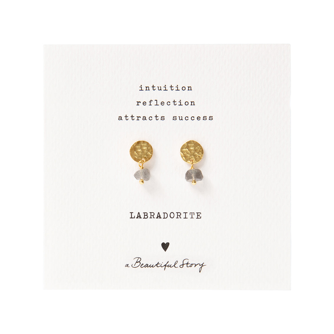 Mini Coin Labradorite Gold Earrings Labradorite - LEEF mode en accessoires