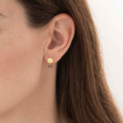Mini Coin Labradorite Gold Earrings Labradorite - LEEF mode en accessoires