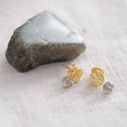 Mini Coin Labradorite Gold Earrings Labradorite - LEEF mode en accessoires