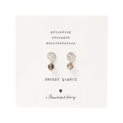 Mini Coin Smokey Quartz Silver Earrings Smokey quartz van a Beautiful Story te koop bij LEEF mode en accessoires Meppel